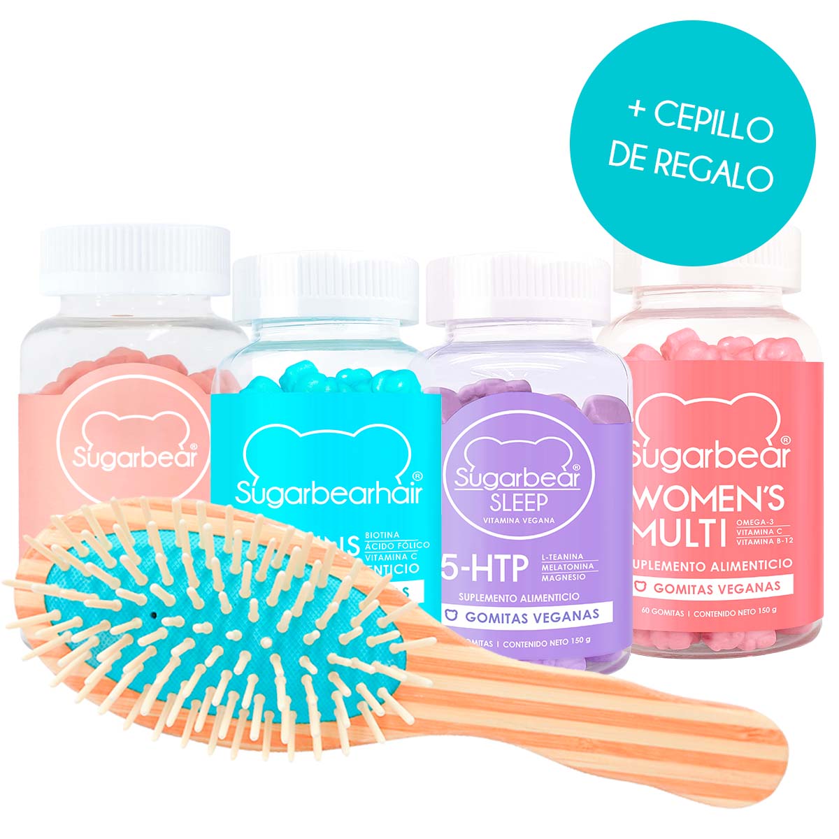 4 SugarBear Hair + Sleep + Women's Multi + Colágeno (Cuatro Pack)