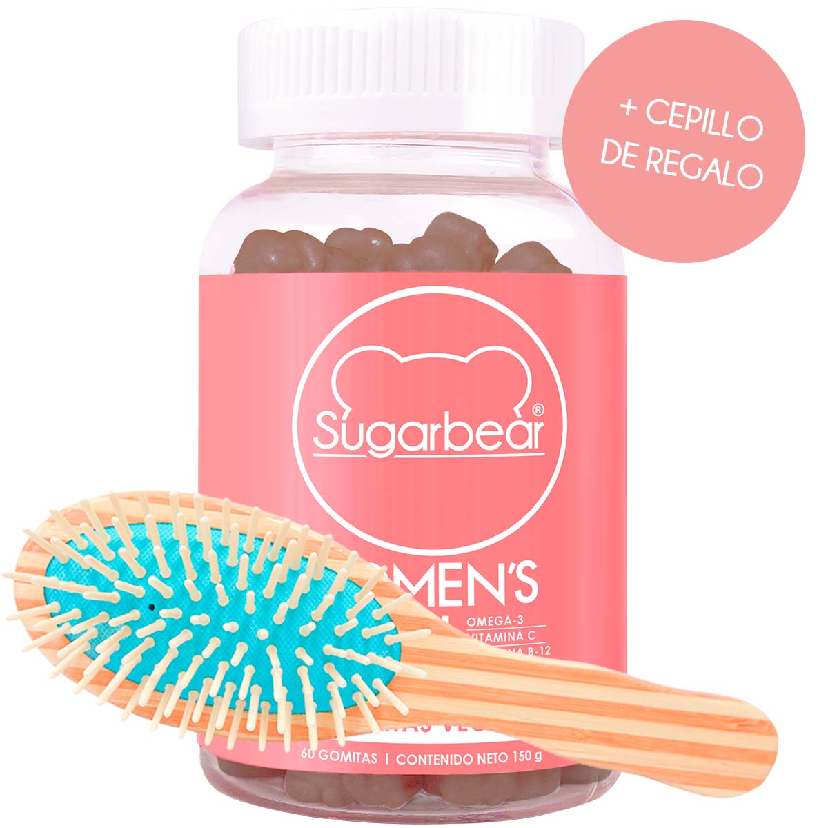 SugarBear Women´s Multi + Cepillo de Bamboo de regalo